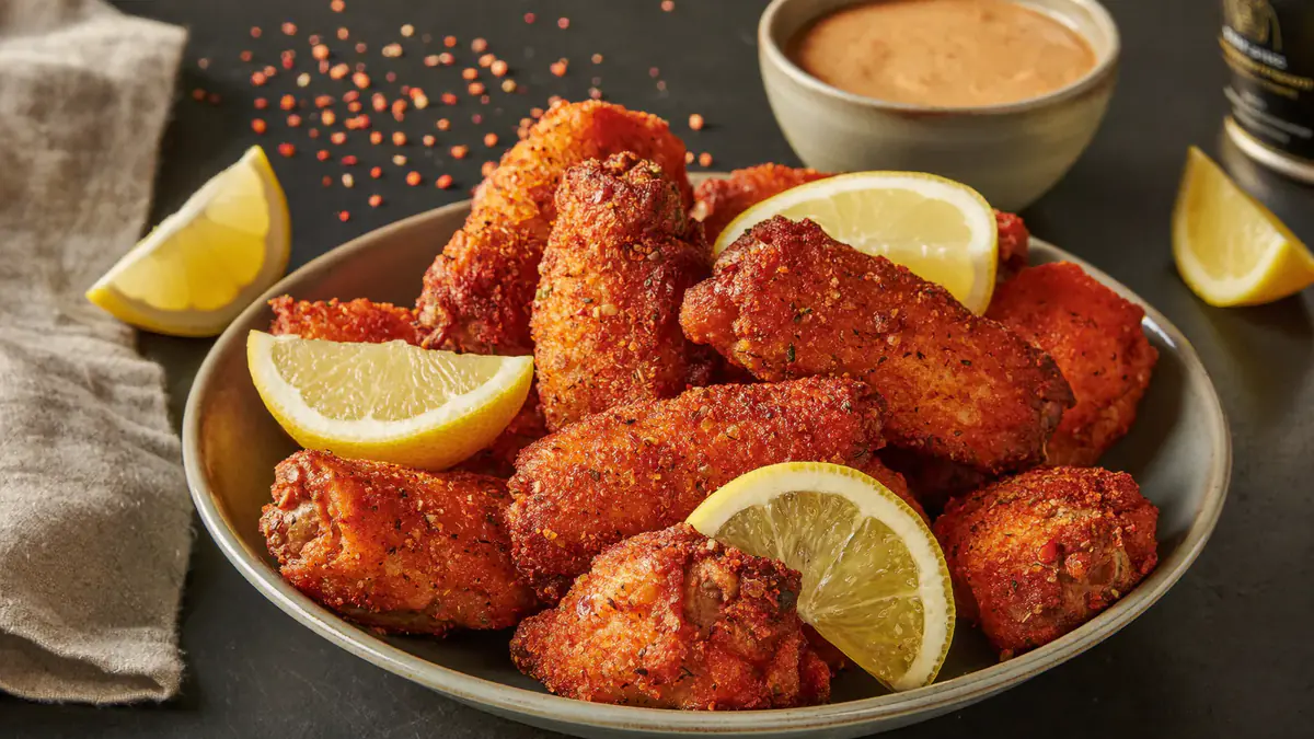 Kippenvleugels uit de airfryer: zo ziet het gerecht eruit