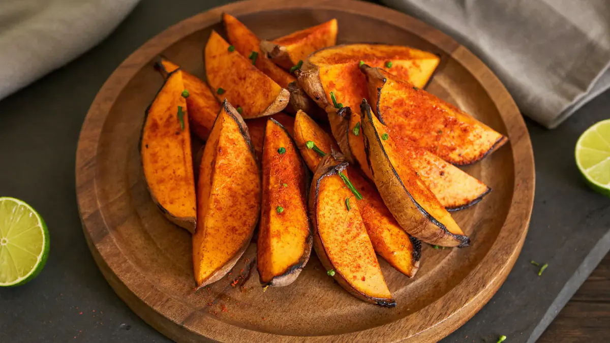Zoete aardappel uit de airfryer: zo ziet het gerecht eruit
